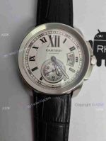 Copy Swiss Cartier Calibre Watch Black Leather